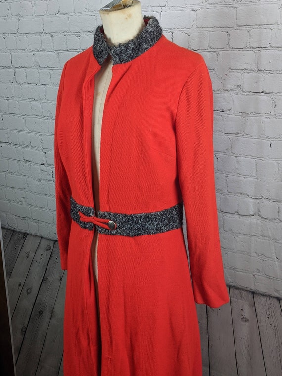 1940s Red Faux Persian Lamb Light Weight Coat