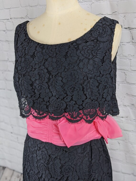 1960s Black Lace Cocktail Dress