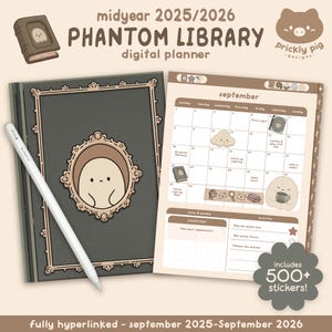 2025/2026 midyear / academic Phantom Library Digital Planner for GoodNotes - Digital Journaling monthly, weekly, daily, stickers, notebook