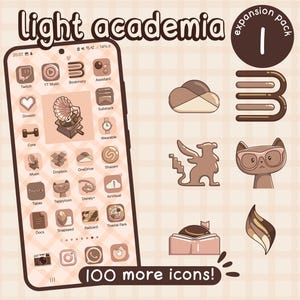 Light Academia EXPANSION Pack 1 for iOS, Android & Tablet, Wallpapers, Widgets, Cute Nostalgic App Theme