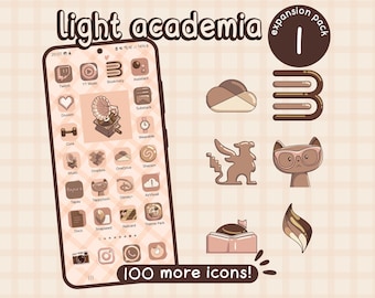 Light Academia EP 1: Bookish and study themed icons for iOS, Android, iPad & Tablets