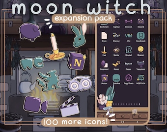 Witchy Aesthetic Icon EXPANSION Pack for iOS, Android & Tablet, Wallpapers, Widgets, Cute Spooky App Theme