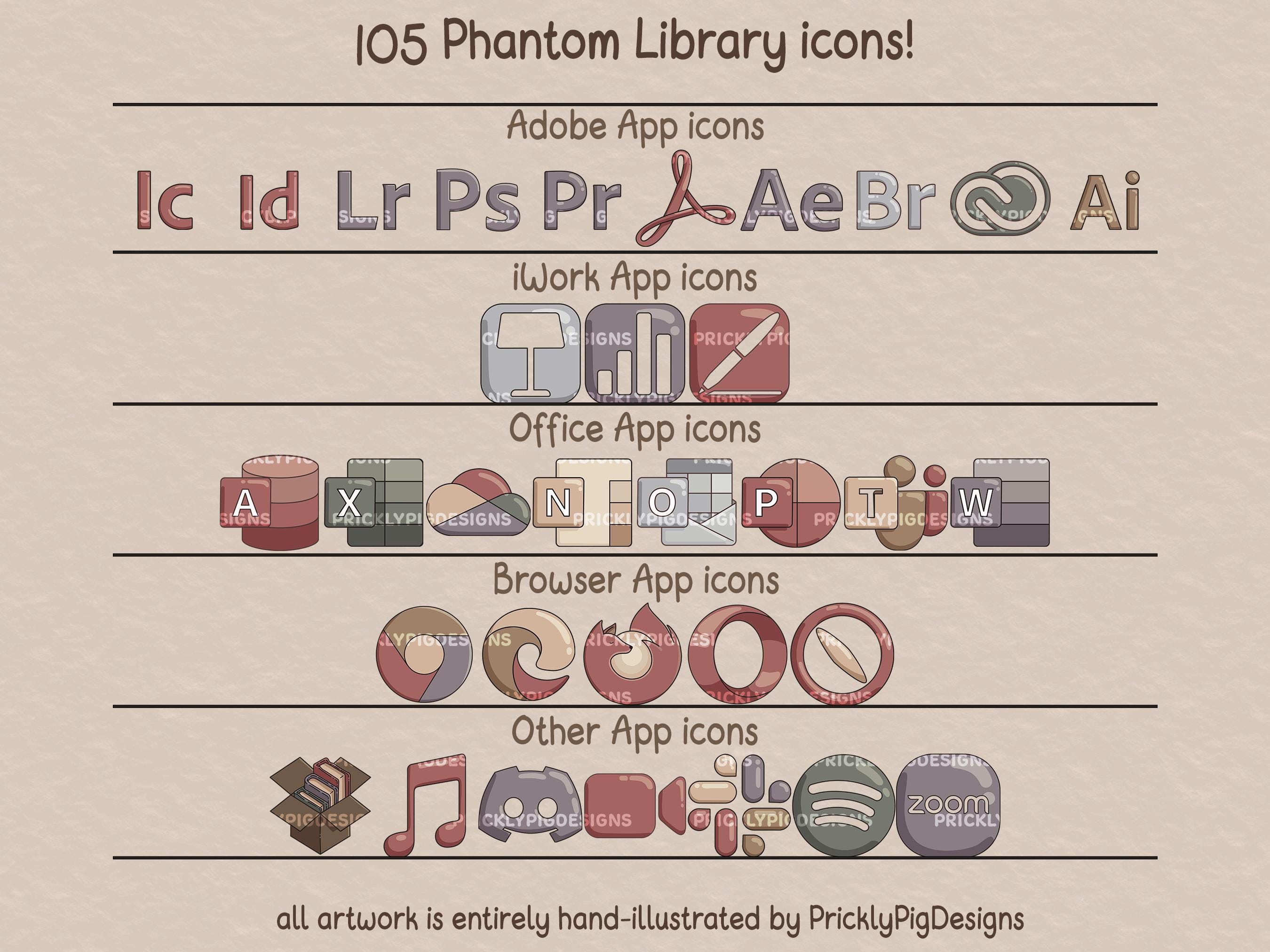Phantom Library: Desktop Folder Icon & Wallpaper Pack for Windows + Mac ...