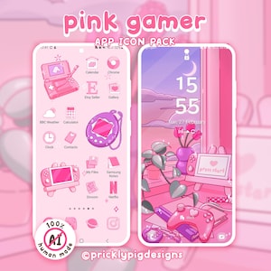 Pink Gamer: Niedliche Hintergrundbilder, Icons und Widgets für iOS, Android, iPad & Tablets