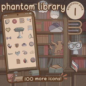 Dark Academia 2: Phantom Library EXPANSION 1 Icon Pack for iOS, Android & Tablet, Wallpapers, Widgets, Dark Academia App Theme