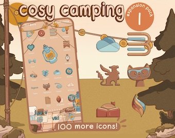 Cozy Camping EP 1: Forest theme app icons for iOS, Android & Samsung Galaxy