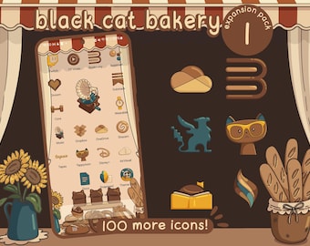 Black Cat Bakery EP 2: Cosy Witchy-themapictogrammen voor iOS, Android en iPad