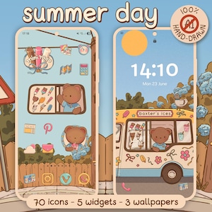 Summer Days Aesthetic Icon Pack for iOS, Android & Tablet, Wallpapers, Widgets, Ice Cream Nostalgic App Theme
