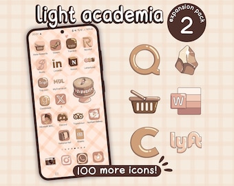 Light Academia EP 2: Bookish and study themed icons for iOS, Android, iPad & Tablets