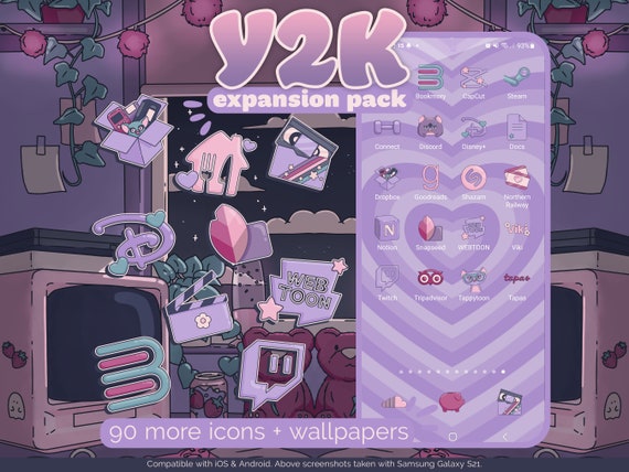 Y2K Aesthetic Icon Pack for Ios, Android & Tablet Wallpapers Widgets, Cute  Kawaii App Theme -  Canada