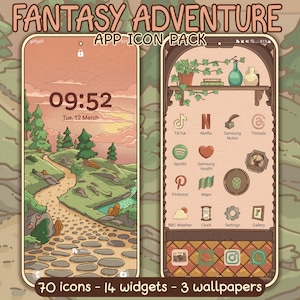 Fantasy Adventure Icon Pack for iOS, Android & Tablet, Wallpapers, Widgets, Gamer App Theme