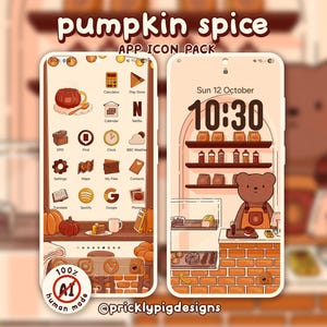 Pumpkin Spice Café: sfondi, icone e widget autunnali accoglienti per iOS, Android, iPad e tablet