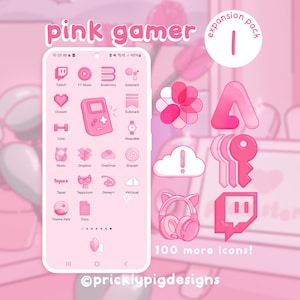 Pink Gamer EP 1: Iconos kawaii para iOS, Android, iPad y tabletas
