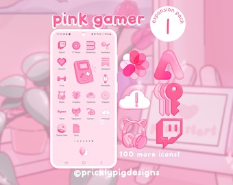 Pink Gamer EP 1: Kawaii icons for iOS, Android, iPad & Tablets