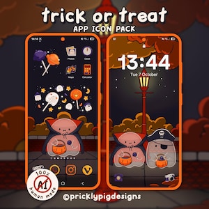 Trick or Treat: Halloween Ghost Wallpapers, icons and widgets for iOS, Android, iPad & Tablets