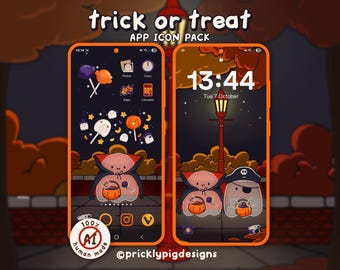 Trick or Treat: Halloween Ghost Wallpapers, icons and widgets for iOS, Android, iPad & Tablets