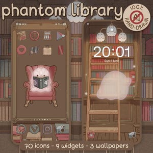Dark Academia 2: Phantom Library Halloween Icon Pack for iOS, Android & Tablet Autumn Spooky App Theme