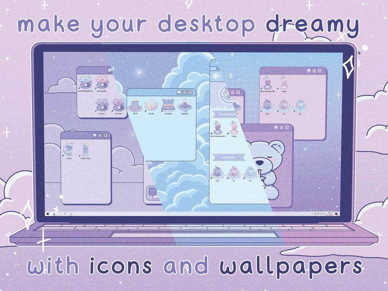 Midnight Café: Dreamy Desktop Folder Icon & Wallpaper Pack for Windows ...