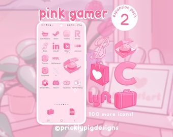 Pink Gamer EP 2: Kawaii themed icons for iOS, Android, iPad & Tablets