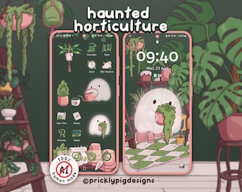 Haunted Horticulture: House Plant Ghost Wallpapers, icons and widgets for iOS, Android, iPad & Tablets