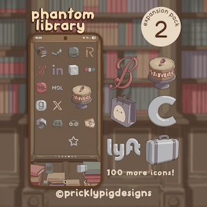 Phantom Library Expansion 2: Dark Academia app icon theme for iOS, Android & Samsung Galaxy