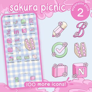 Sakura Picnic Expansion Pack 2 for iOS, Android & Tablet, Wallpapers, Widgets, Cherry Blossom App Theme