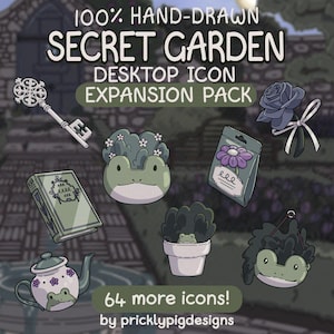 Secret Garden Expansion Pack: Desktop Folder Icon & Animated Wallpaper Pack for Windows + Mac