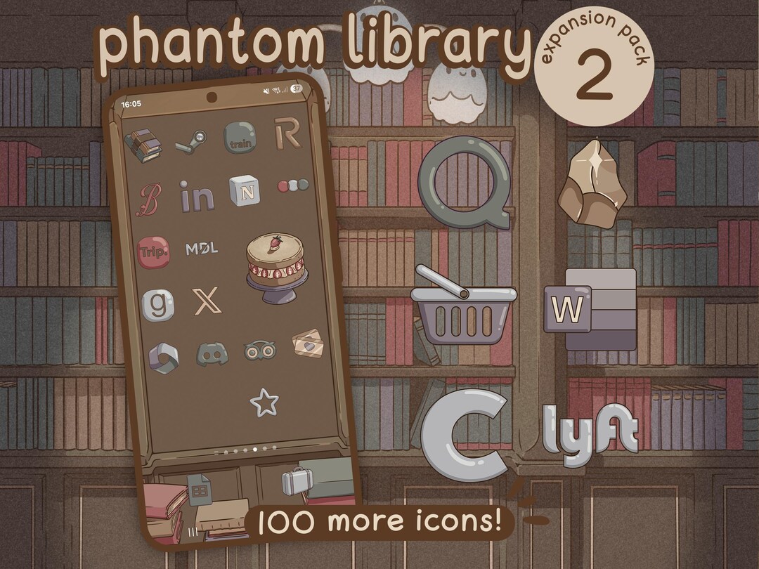 Phantom Library Expansion 2: Dark Academia App Icon Theme for Ios ...