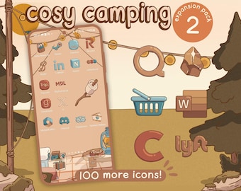 Cozy Camping EP 2: Forest theme app icons for iOS, Android & Samsung Galaxy