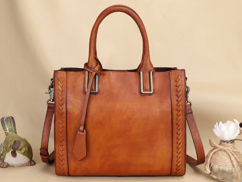 Genuine Leather Satchel Handbag for Women Vintage Handmade Etsy
