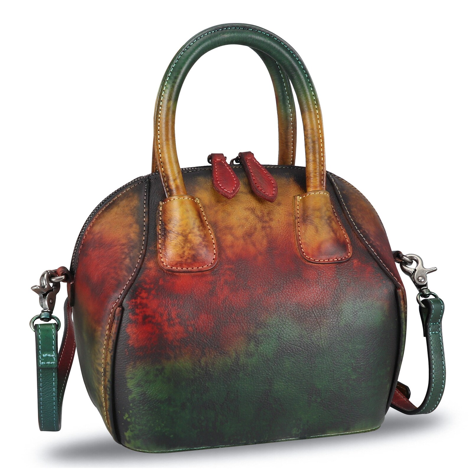 Genuine Leather Clutch Purse For Women – Top Handle Satchel With Metal Buckle, Formal & Casual