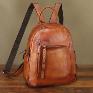 Sac à dos en cuir véritable pour femme sac à dos vintage Daypack sac à dos fait main personnalisation sac à dos en cuir sac universitaire