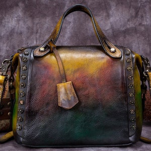 Sac à main en cuir véritable pour femme fait main vintage sac à main bandoulière pour dames personnalisation poignée supérieure sac à main en cuir