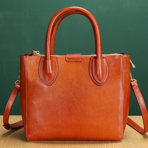 Genuine Leather Handbags for Women Satchel Purses Vintage Etsy