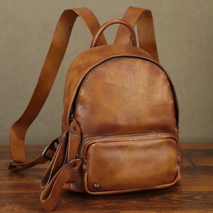Genuine Leather Backpack Vintage Handmade High Capacity Leather Rucksack Casual Daypack Personalization Knapsack