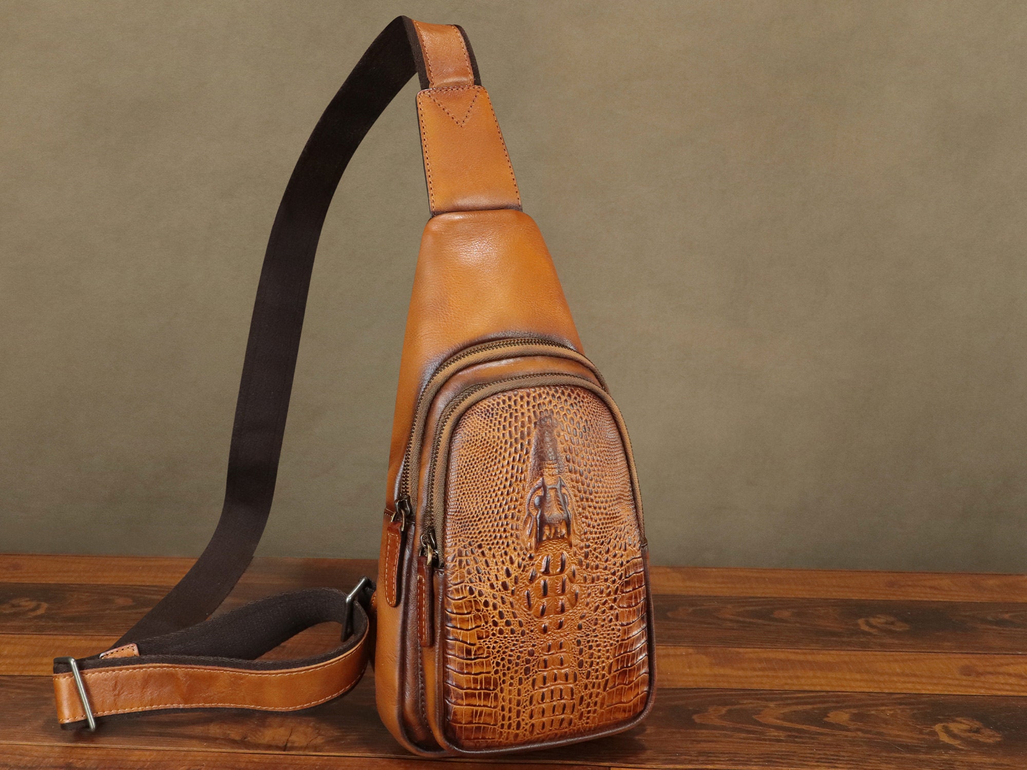 Crocodile sling bag hot sale
