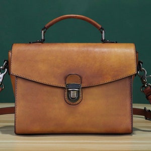 Bolso tipo cartera de cuero genuino para mujer, bolso de hombro con asa superior hecho a mano, bolso cruzado de diseñador, regalo de Festival personalizado