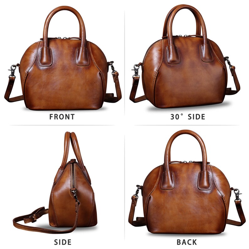 Genuine Leather Top Handle Satchel Purse for Women Vintage Etsy