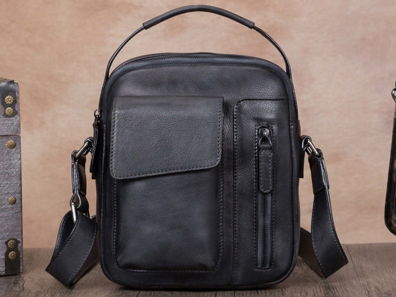 Leather Messenger Bag for Men Crossbody Shoulder Bags Man - Etsy