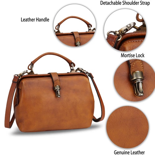 Genuine Leather Crossbody Satchel Purse shops for Women Retro Handmade Small Top Handle Handbag Designer Cute Bags Personalization Bag