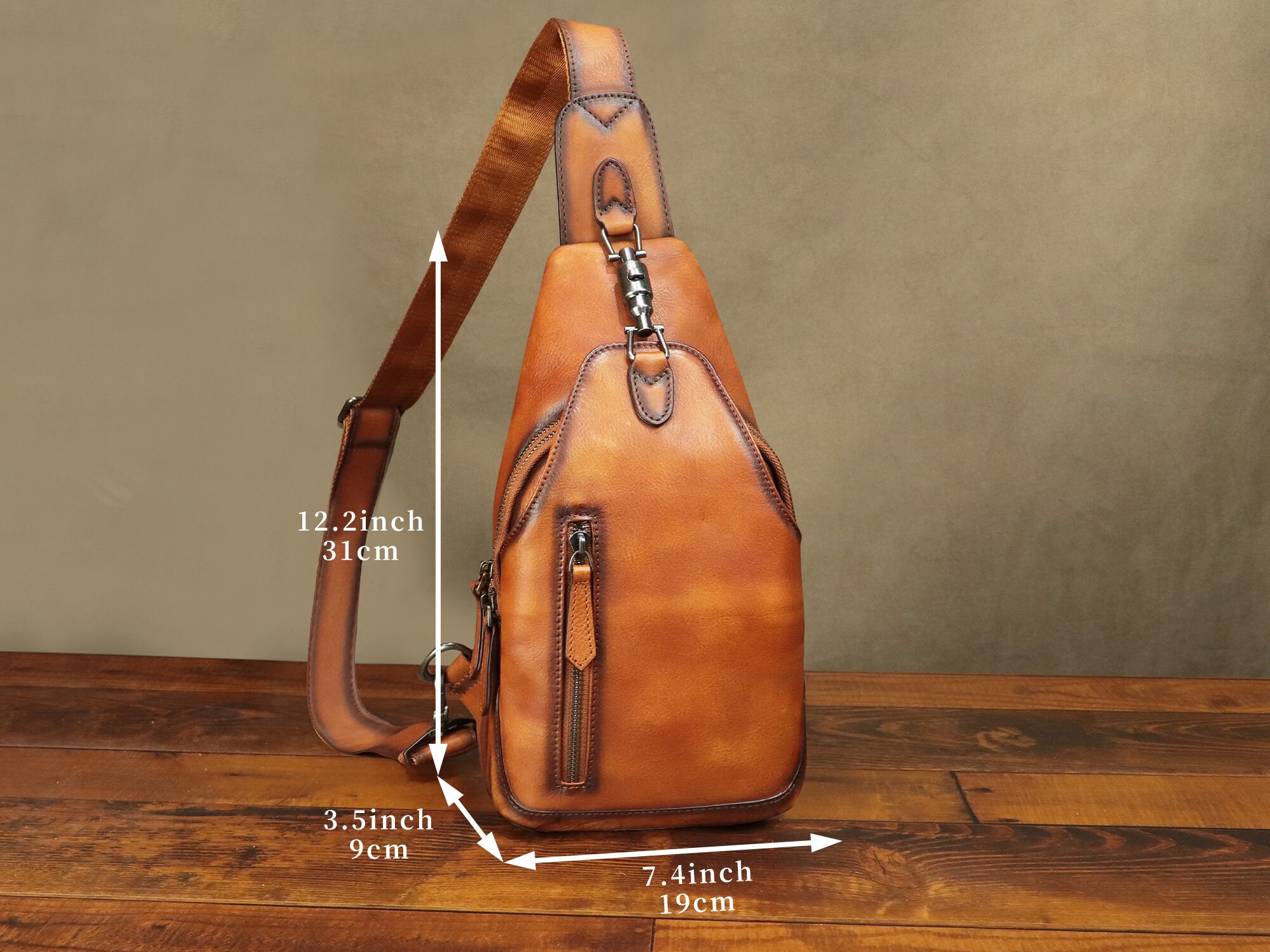 Belt Bag For Men Men's Genuine Leather Chest Bag Casual Crossbody