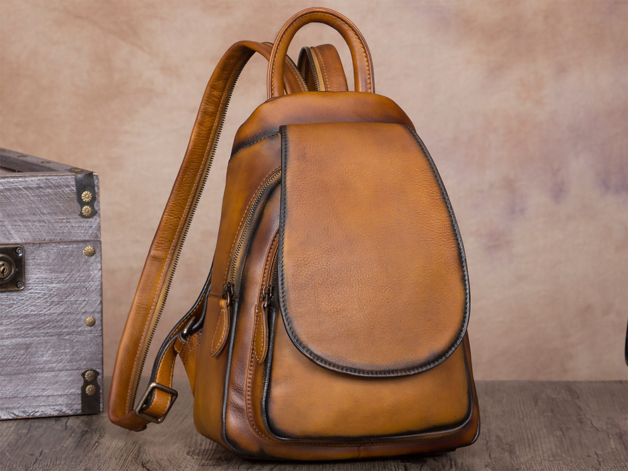 Buy Genuine Leather Backpack Purse for Women Vintage Casual Daypack College  School Bag Handmade Western Rucksack Personalization Knapsack Online in  India - Etsy