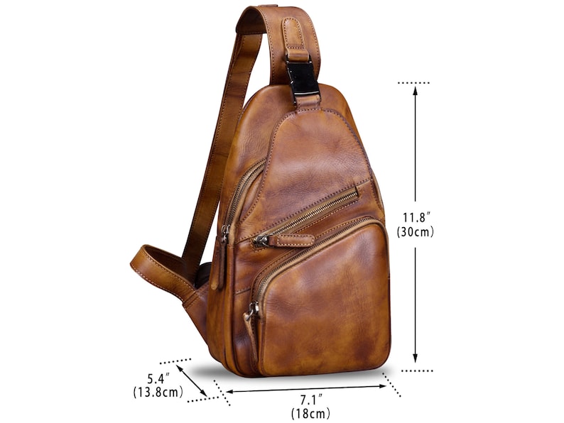 Genuine Leather Sling Bag Crossbody Purse Handmade Hiking - Etsy