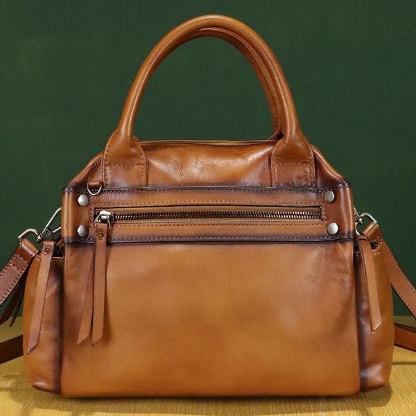 Genuine Leather Handbags Etsy