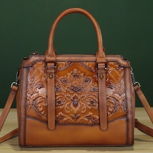 Cartera de cuero genuino para mujer, bolsos de hombro con asa superior, bolso hecho a mano, bolsos cruzados Hobo Vintage, bolso de mano personalizado, regalo de cumpleaños