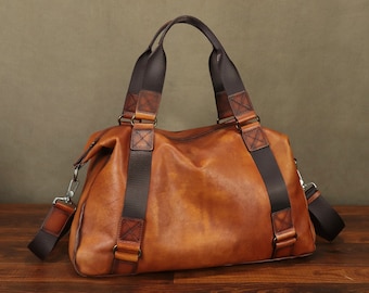 Genuine Leather Messenger Bag for Men Top Handle Handbag Crossbody Sling Laptop Bags Vintage Briefcase Personalization Satchel Handbag