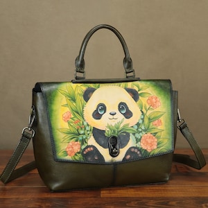 Bolsos tipo cartera de cuero genuino, bolsos pintados a mano para mujer, gran capacidad, trabajo de dama, bolsos cruzados con asa superior, bolso personalizado