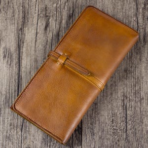 Genuine Leather Wallet for Women Men Handmade Retro Soft Leather Thin Wallet Purse Card Holder Money Clip Personalized Custom Logo for Gift