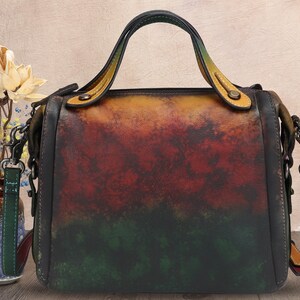 Bolso tipo cartera de cuero genuino para mujer, bolso retro hecho a mano con asa superior, bolso bandolera de diseñador, bolso de regalo para Festival de personalización