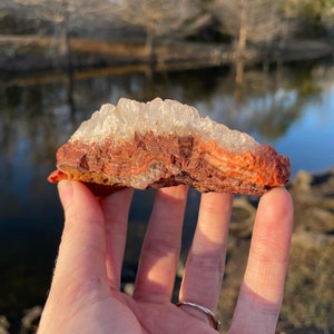 Natural Laguna Lace Agate with Druzy Quartz image 1